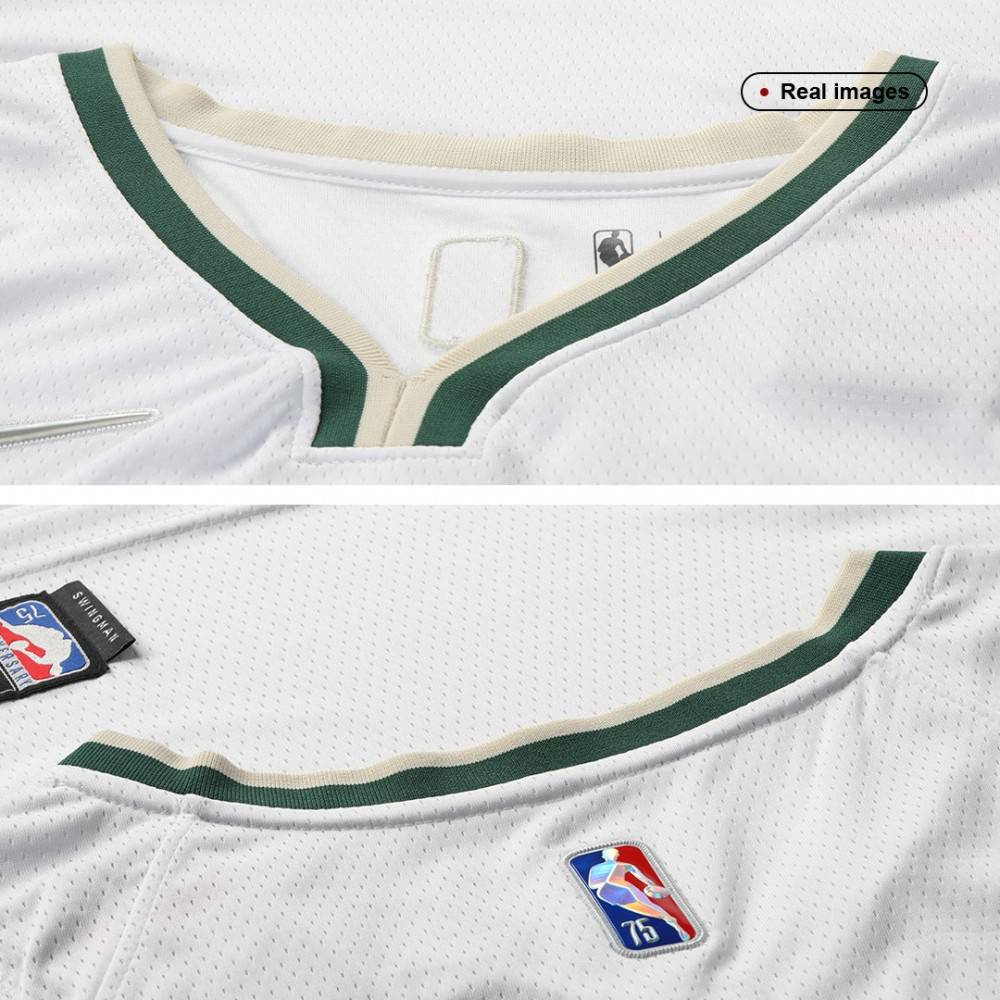 Men's Milwaukee Bucks Giannis Antetokounmpo #34 White 21/22 Swingman NBA Jersey - City Edition-Pro Kit Vault | Brand New 26/27 Sports Jerseys